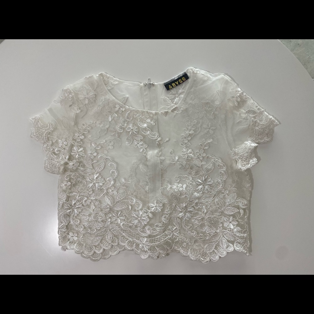 White see throughout lace top